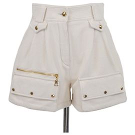 Mini Shorts in Velluto a Costine di Cotone Off White Louis Vuitton