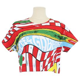 Camiseta corta Dolce & Gabbana de algodón multicolor con estampado Carreto