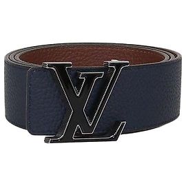 Louis Vuitton LV Tilt Wendelgürtel aus Leder in Navyblau/Braun