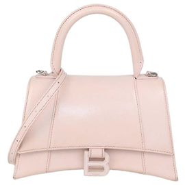 mala Hourglass pequena Balenciaga em pele rosa