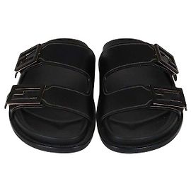 Fendi Leder-Slides in Schwarz