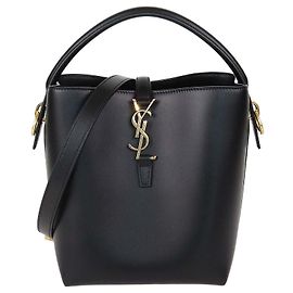 Saint Laurent Bolso Bucket Small Le 37 de piel negra
