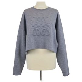 Jersey corto Loewe de lana gris con Anagram grabado