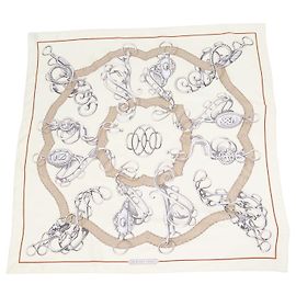 Hermès Foulard Hermes Cream Silk Lift Profile 90