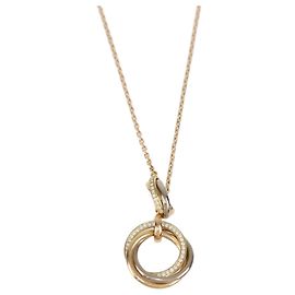 Cartier Trinity Lariat Halskette aus 18K Three-Tone Gold und Diamanten