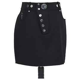Alexander Wang schwarzer Minirock aus Wolle mit Nieten