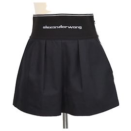 Short Alexander Wang in misto cotone nero con fascia alta logo