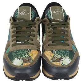Zapatillas Rockrunner Valentino de piel pintada multicolor y ante