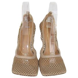 Décolleté stretch in nylon mesh beige Bottega Veneta