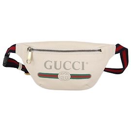 Borsa cintura Gucci in pelle Off White con logo Web