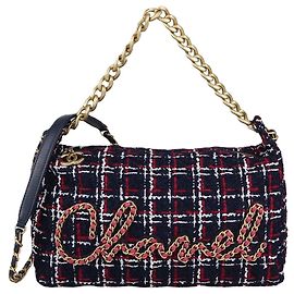 Borsa a tracolla Chanel Tricolor Tweed Written in Chain