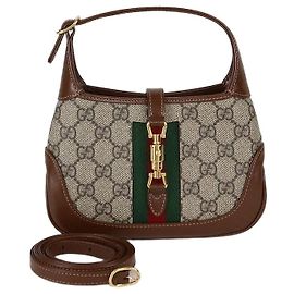 Gucci Brown/Beige GG Supreme Canvas and Leather Mini Jackie 1961 Shoulder Bag