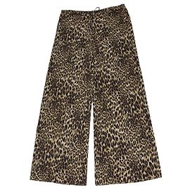 Nili Lotan Adriel Hose aus Viskose mit Leopardenprint Black/Olive Green