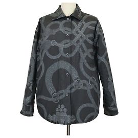 Hermès Hermes Palefroi Remix Wendbare Jacke aus grauem Polyester