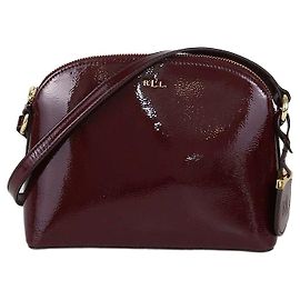 Borsa a tracolla Andover Lauren Ralph Lauren in ecopelle verniciata bordeaux