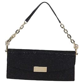 Jimmy Choo Riane Clutch aus schwarzem Glitzertuch