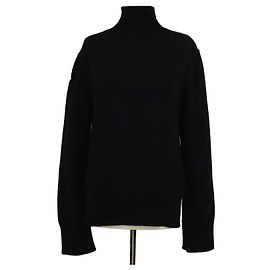 Moncler Strickpullover mit Reißverschluss-Rollkragen und langen Ärmeln aus Wolle & Kaschmir in Schwarz