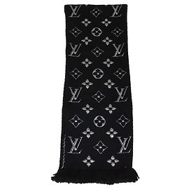 Sciarpa Logomania Shine in misto lana Monogram Louis Vuitton Nero/Metallico
