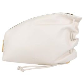 Clutch Furla in pelle Off White con dettaglio Daisy arricciato