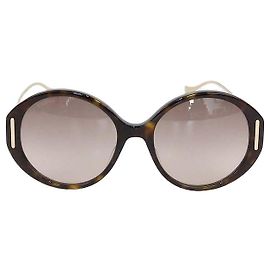 Gucci Brown Tortoise Gradient GG Round Sunglasses
