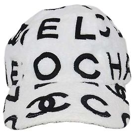 Chanel White/Black Cotton Coco Baseball Cap