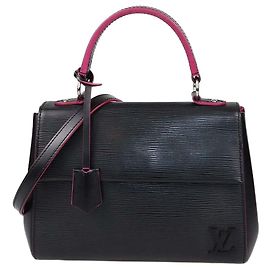 Bolso de mano Louis Vuitton Cluny BB con asa superior en cuero Epi Negro/Fucsia