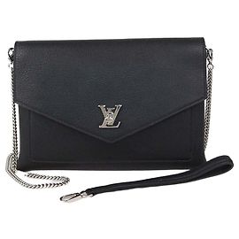 Pochette con catena Mylockme Louis Vuitton in pelle nera