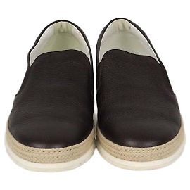 Sapatilhas Espadrille Tod's em couro castanho escuro