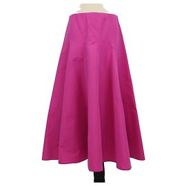 Falda midi acampanada Valentino en mezcla de algodón fucsia