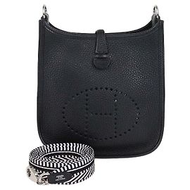 Hermès Hermes Evelyne TPM Tasche aus schwarzem Clemence Leder