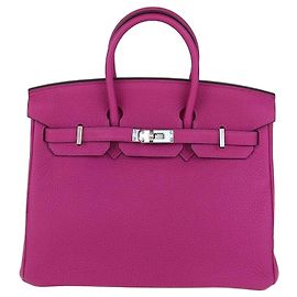 Hermès Hermes Birkin 25 Tasche aus Clemence Leder in Rose Magnolia mit Palladium Hardware