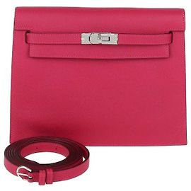 Hermès Borsa a tracolla Hermes Kelly Danse in pelle Evercolor Framboise