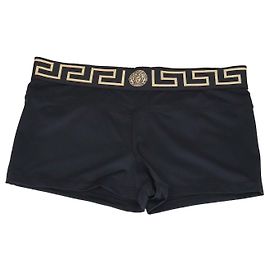 Bóxers Versace de poliamida negra con cintura Greca Border