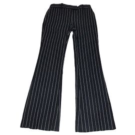 Pantalón acampanado de lana a rayas diplomáticas blanco/negro Tom Ford