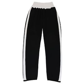 Chanel Jogginghose aus schwarzem Strick mit kontrastierenden Rippstrick-Details