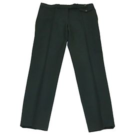 Céline Pantalones Celine de mezcla de algodón verde kaki con bolsillos frontales