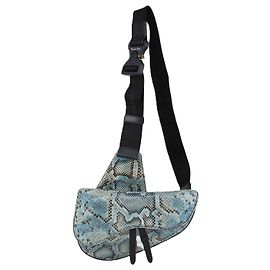 Christian Dior Borsa Saddle Dior Homme in pitone blu