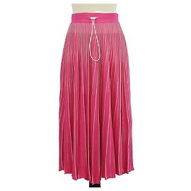 Falda midi plisada a rayas rosa Valentino