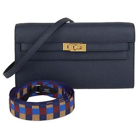 Hermès Portafoglio Hermes Indigo Epsom Leather Kelly Classique To Go