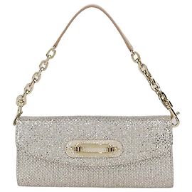 Clutch con catena glitter oro Jimmy Choo