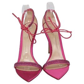 Gianvito Rossi Fuchsia Rhinestone Suede Montecarlo Ankle Strap