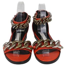 Stella Mc Cartney Sandali bassi con cinturino alla caviglia Falabella in ecopelle arancione Stella McCartney