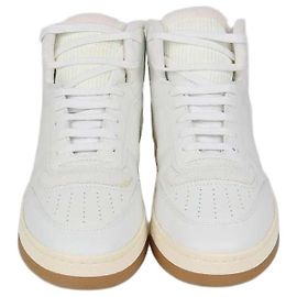 Sneakers alte SL 80 Saint Laurent in pelle bianca e tessuto