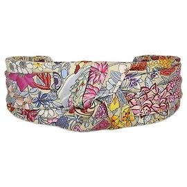 Hermès Hermes Multicolor Silk Planifleurs Print Knot Bloom Stirnband