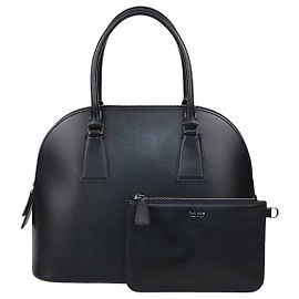 The Row Nina Satchel aus schwarzem Leder