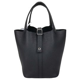Hermès Borsa Hermes Picotin Lock 18 in pelle Clemence nera