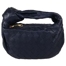 Bottega Veneta Mini Jodie Hobo in pelle Intrecciato blu navy