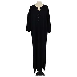 Totême Vestido de praia polo em malha de viscose mista preta Toteme