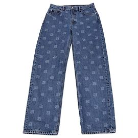 Alexander Wang Blue Denim EZ Relaxed Straight Fit Hose