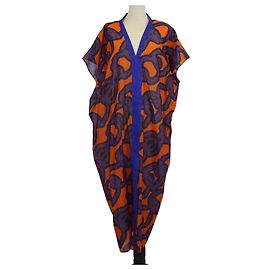 Hermès Hermes Blue/Orange Coton Fantaisie d'Étriers Kaftan